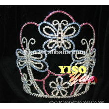 best selling colored crystal flower butterfly princess tiara crown